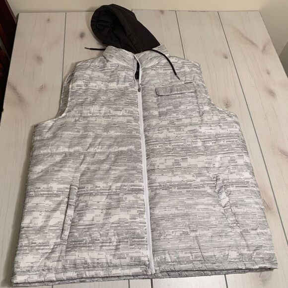 mens 2XL ecko unltd winter vest with hood grey - Picture 1 of 7